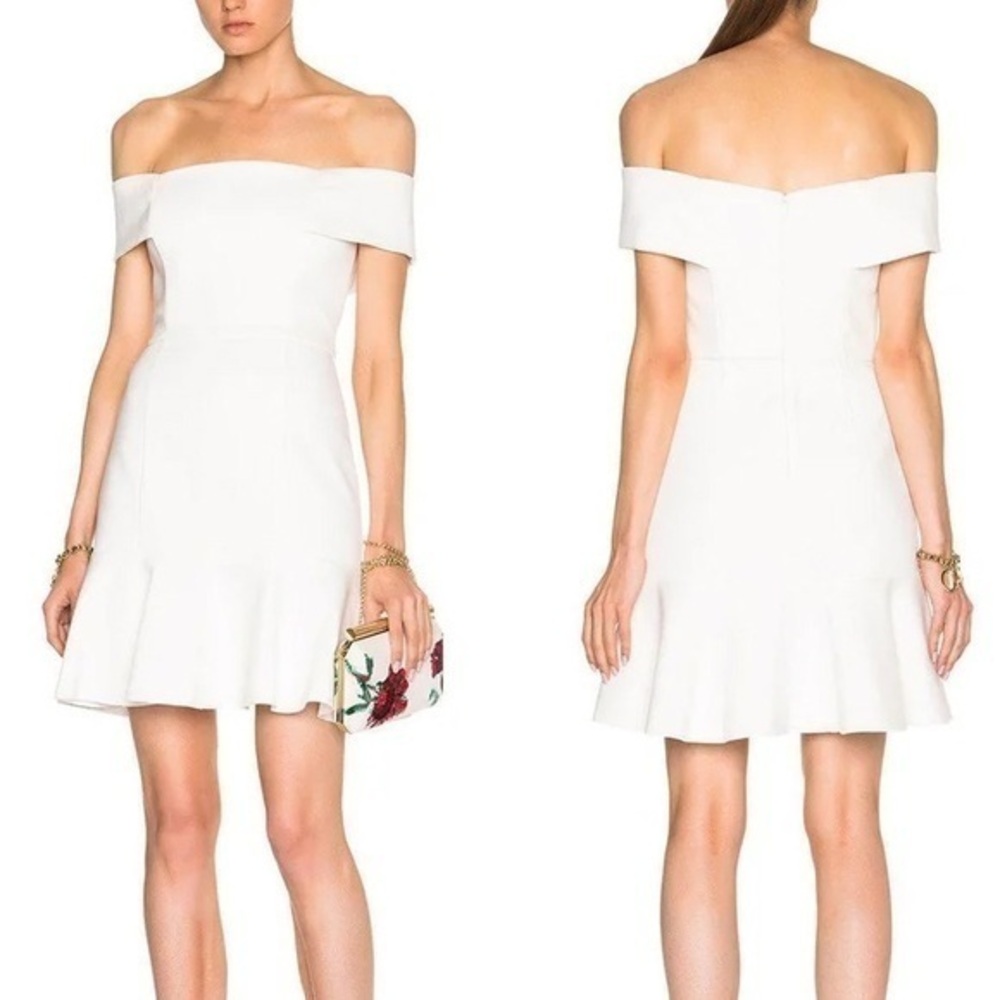 n/Nicholas NWT Ponti Off Shoulder Ivory Mini Dress M (8)